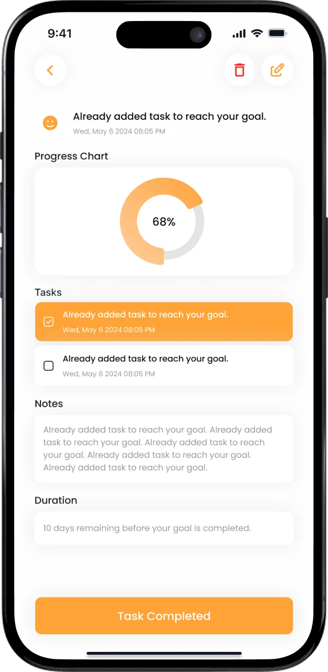 Track'em goal and habit tracker: composite product mockup