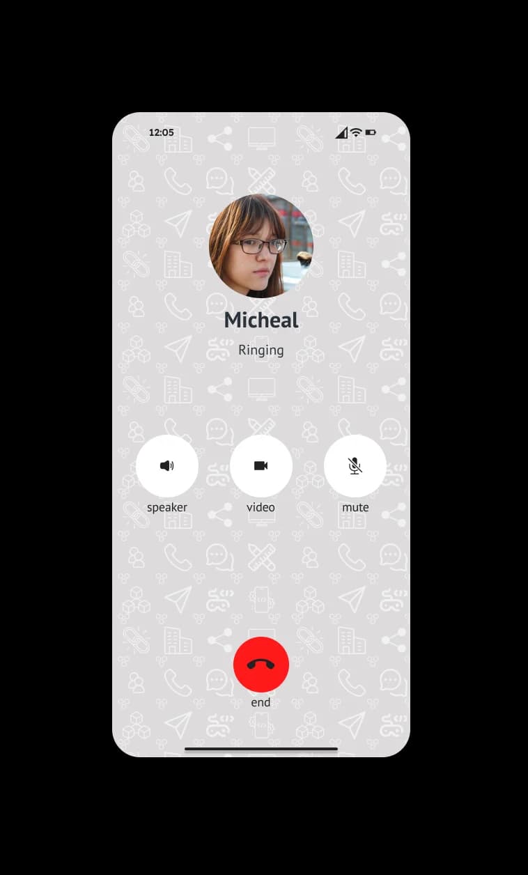 EasyTalk messaging app: incoming HD video call screen