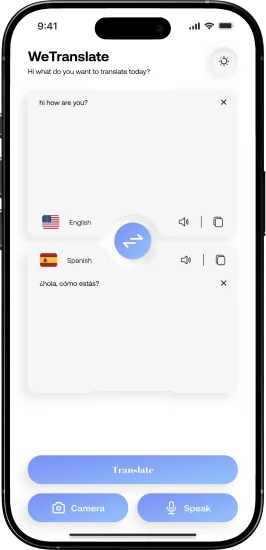 WeTranslate translation app: voice input with audio pronunciation